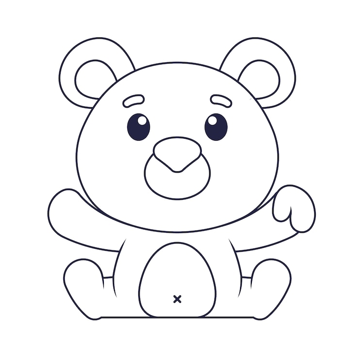 Gratis Vektor hand drawn bear outline illustration