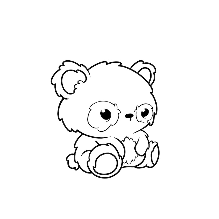 Gratis Vektor hand drawn bear outline illustration
