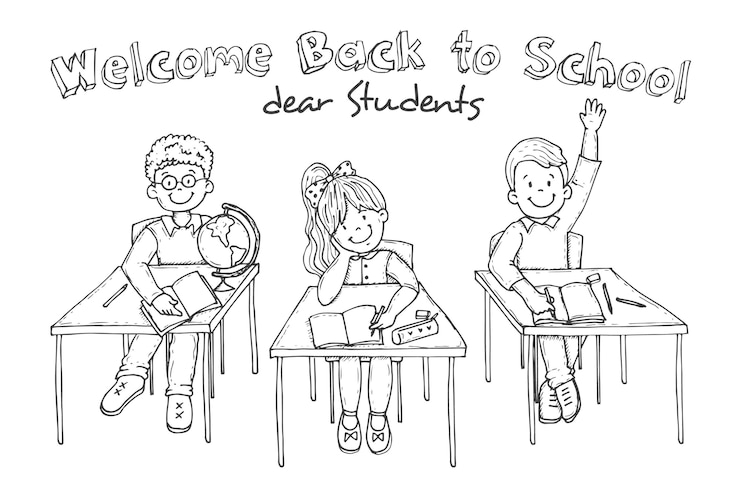 Gratis Vektor hand drawn children back to school