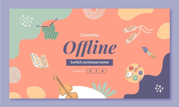 hand drawn creative atelier twitch background