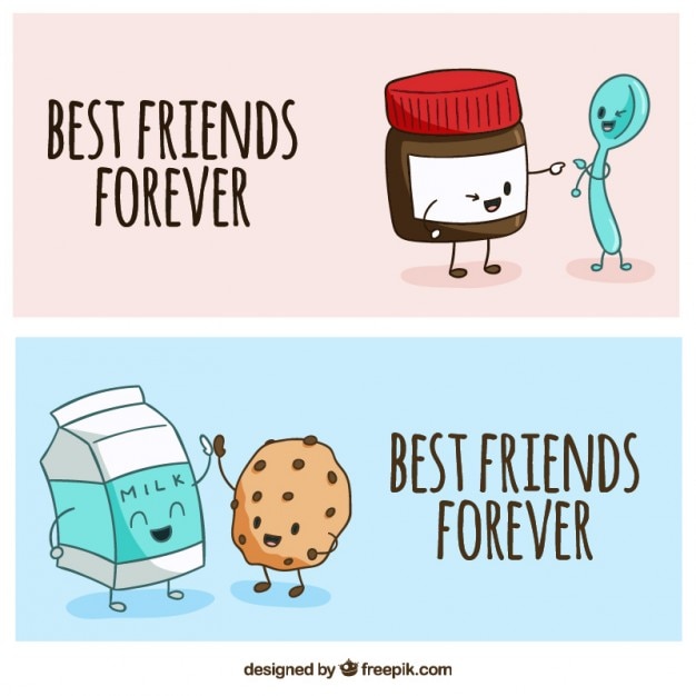 Gratis Vektor hand drawn enjoyable friends banners