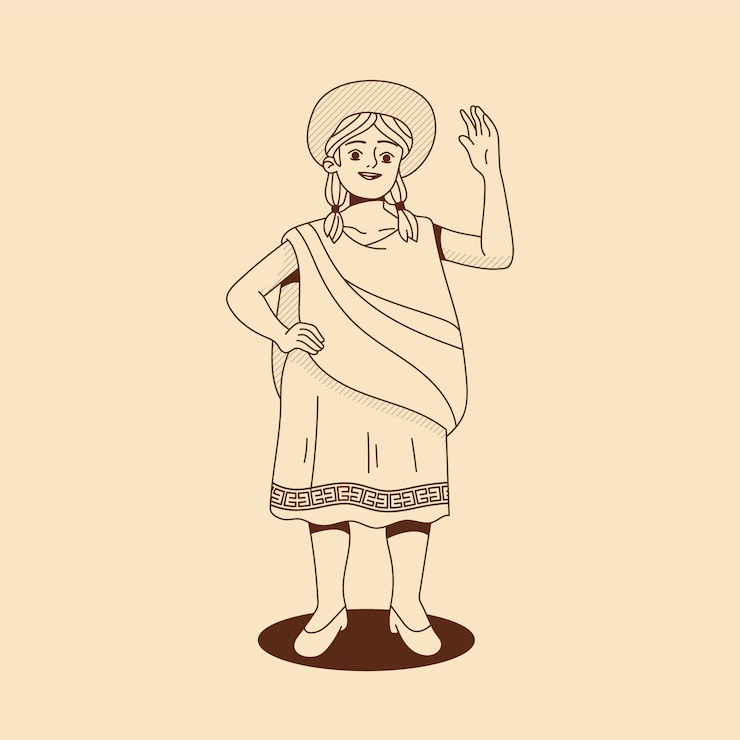 Gratis Vektor hand drawn farmer  drawing illustration