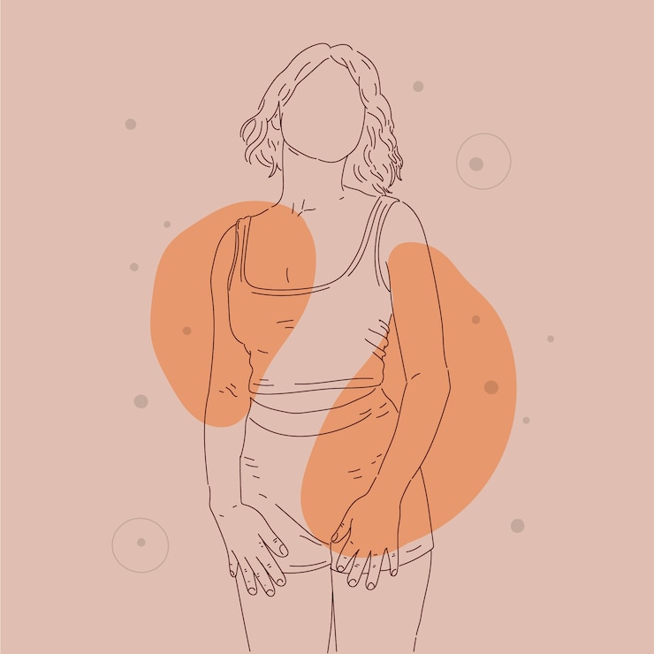 Gratis Vektor hand drawn female body outline