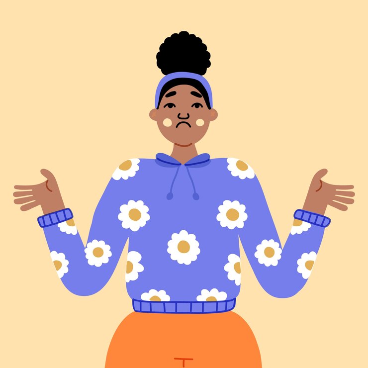 Gratis Vektor hand drawn flat design shrug illustration