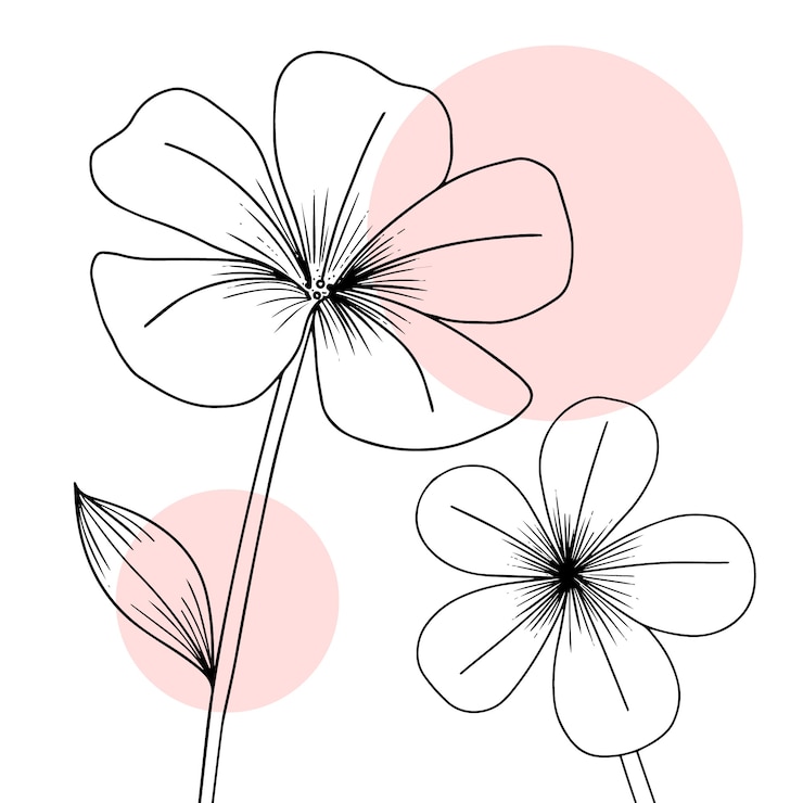 Gratis Vektor hand drawn flat design simple flower outline