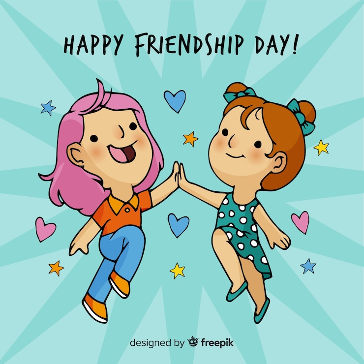 Gratis Vektor hand drawn friendship day background