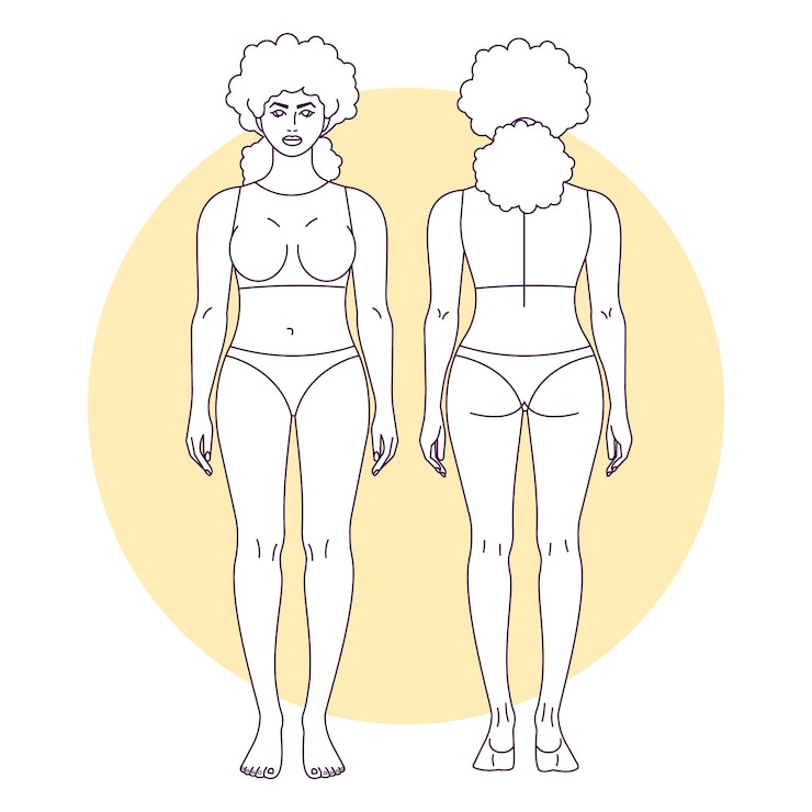 Gratis Vektor hand drawn human body outline illustration