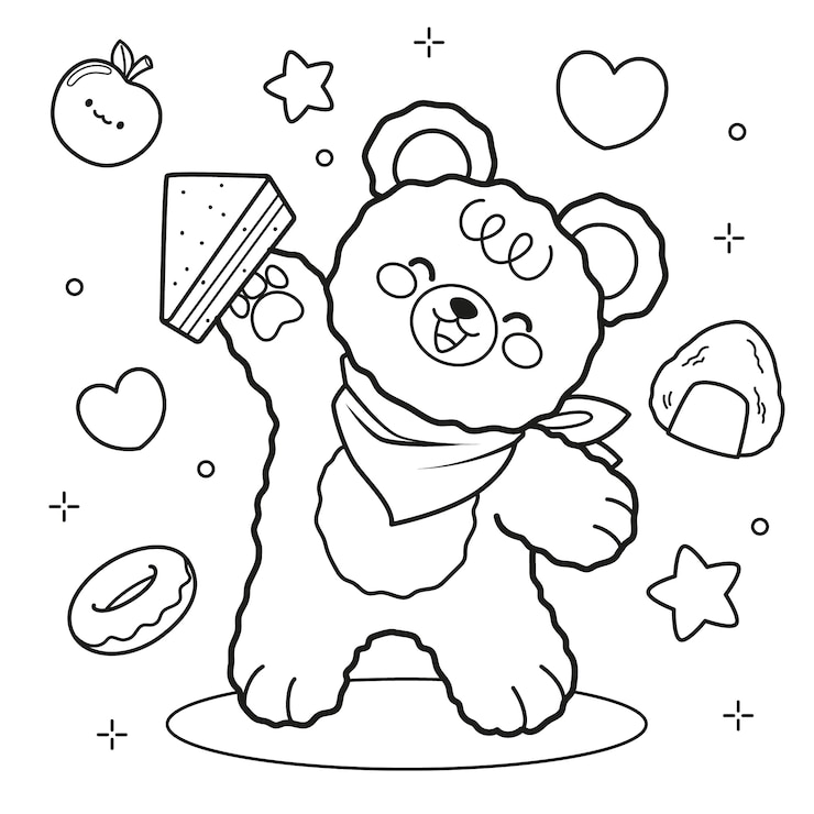 Gratis Vektor hand drawn kawaii illustration