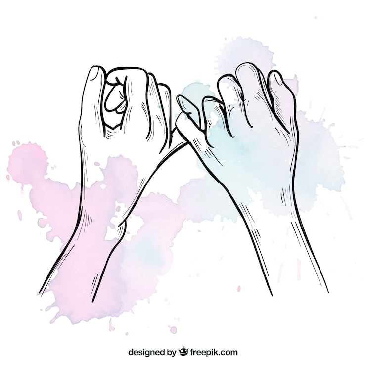 Gratis Vektor hand drawn pinky promise composition