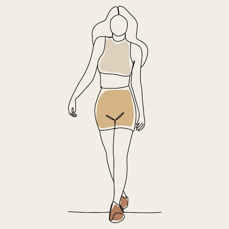 Gratis Vektor hand drawn woman walking drawing illustration