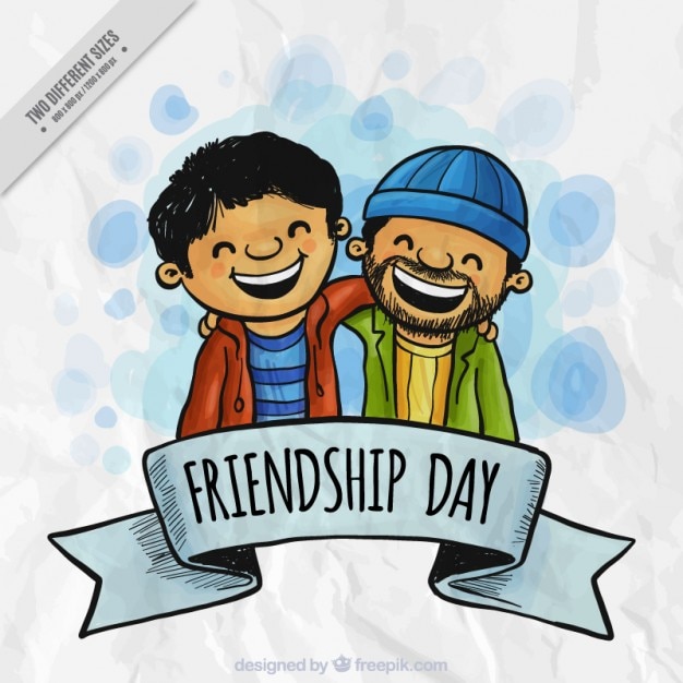 Gratis Vektor hand painted nice friend boys background