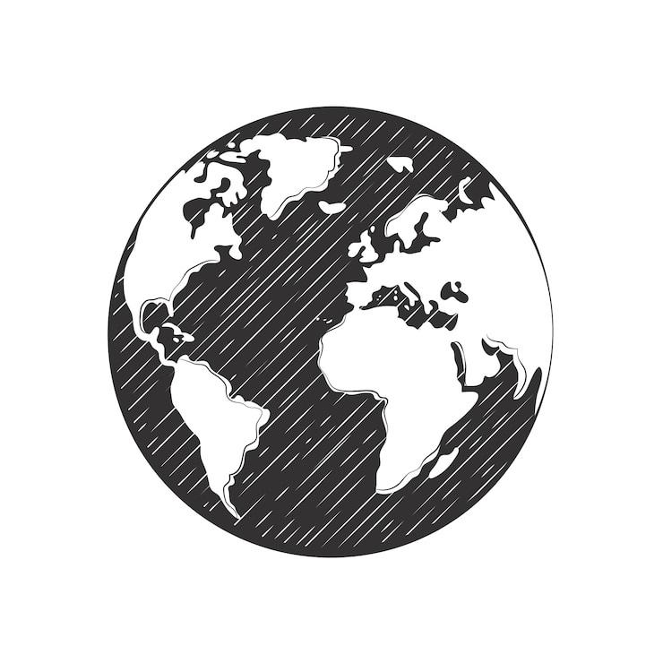 Gratis Vektor håndtegnet illustrasjon av tegning av planeten jorden