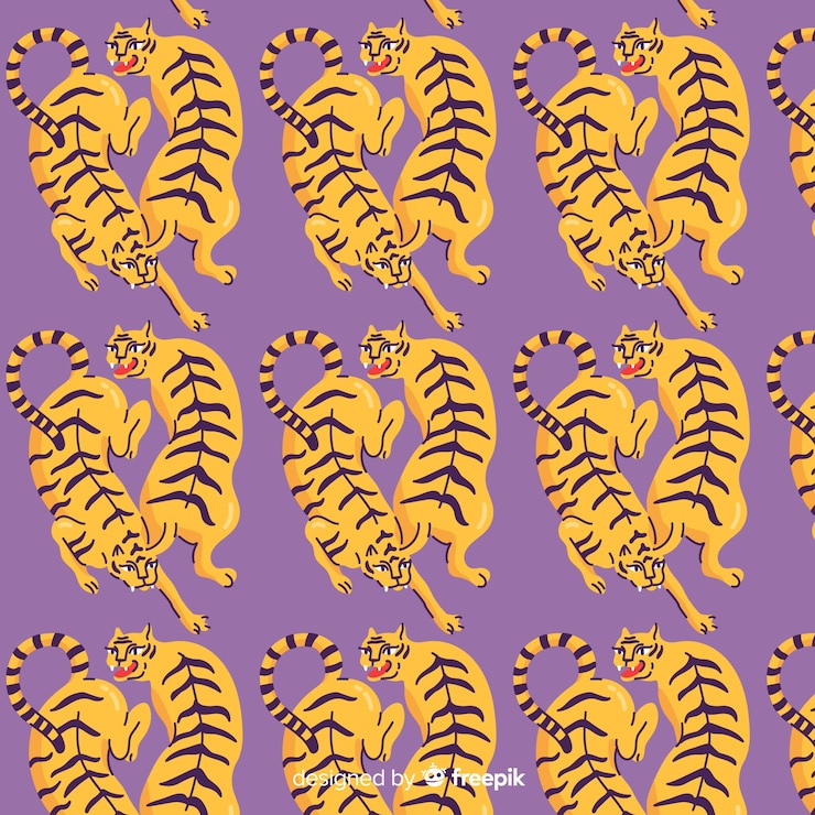 Gratis Vektor håndtegnet tigerstripemønster