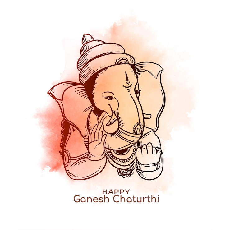 Gratis Vektor happy ganesh chaturthi religious indian festival background design