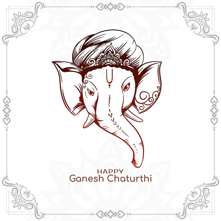 Gratis Vektor happy ganesh chaturthi traditional indian festival background