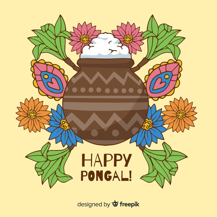 Gratis Vektor happy pongal
