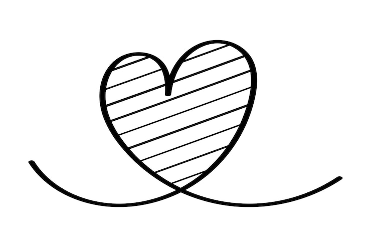 Gratis Vektor heart calligraphy monoline loop hand drawn