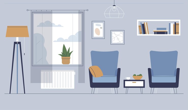 Gratis Vektor home interior background style