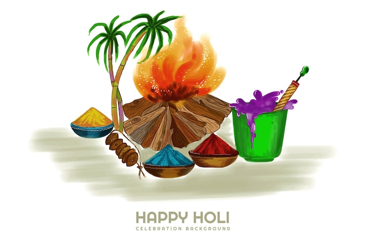 Gratis Vektor indian festival holi celebrations card background