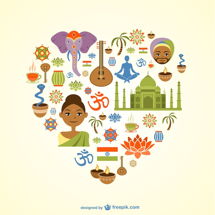 Gratis Vektor indian heart vector