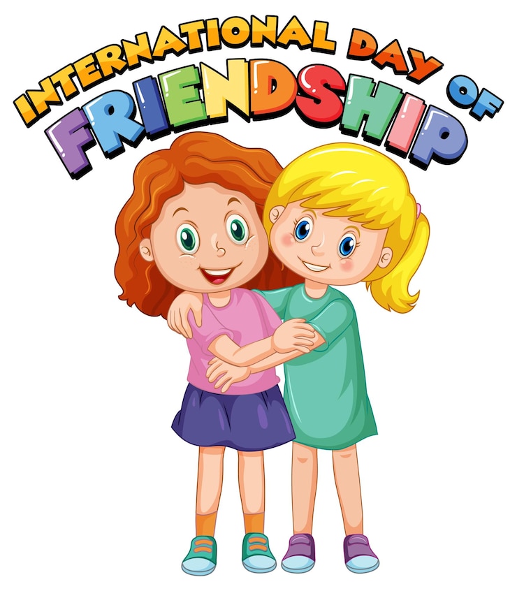 Gratis Vektor international day of friendship with best friend girls