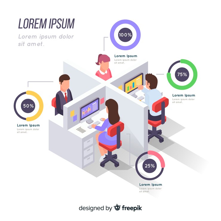 Gratis Vektor isometric business infographic