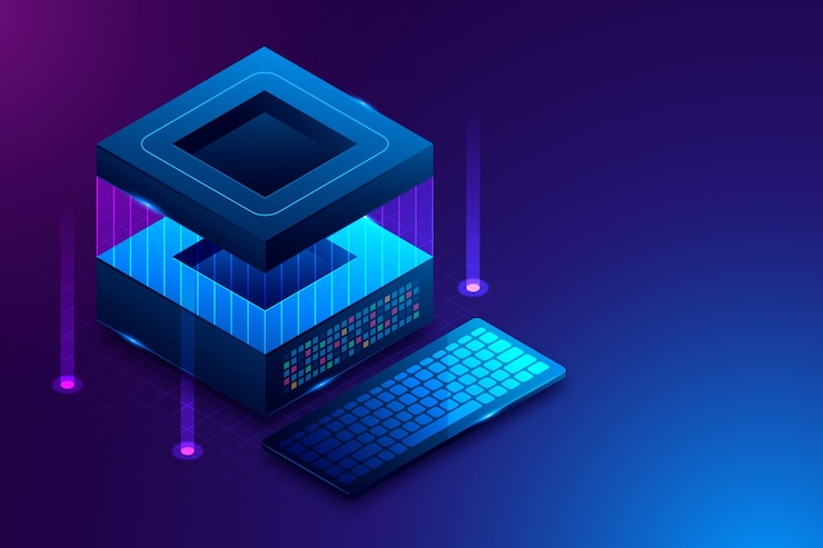 Gratis Vektor isometric technology futuristic background