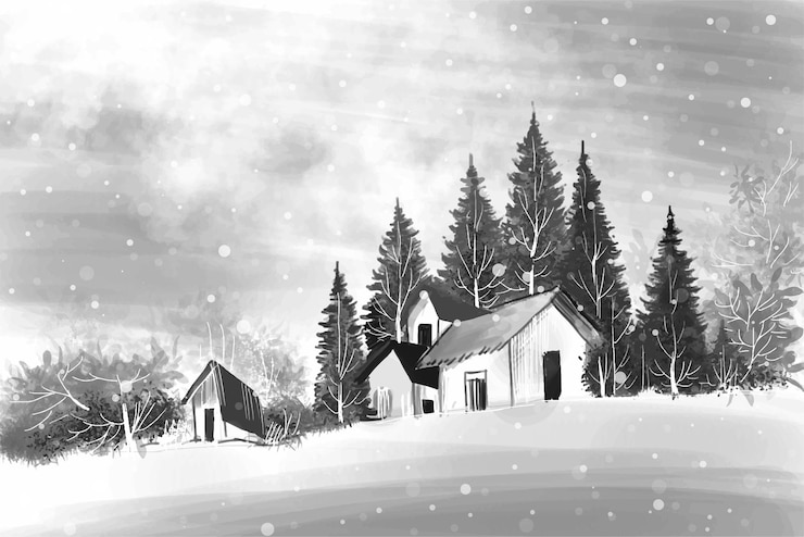 Gratis Vektor landscape for winter and new year holidays christmas card background
