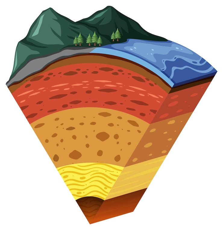 Gratis Vektor layers of the earth lithosphere