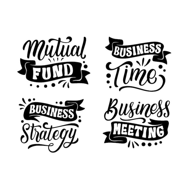 Gratis Vektor lettering business sticker collection