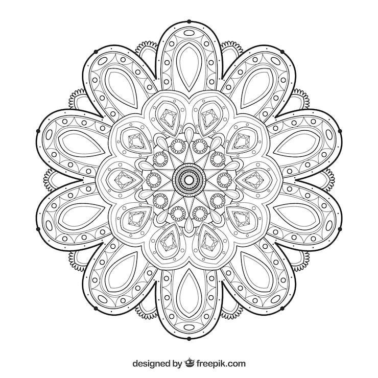 Gratis Vektor lineal mandala background