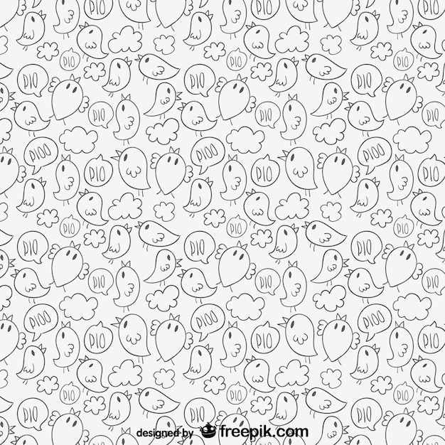 Lineart birds pattern