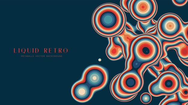 Liquid retro 3D metaball, with organic structure. Abstract vector colorful background. Fluid futurisctic shapes.
