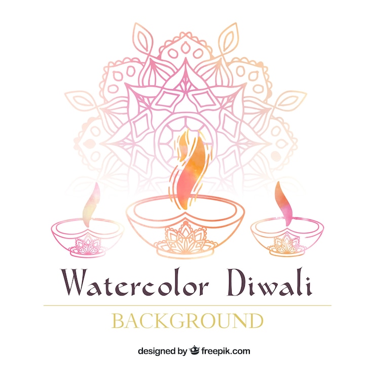 Gratis Vektor lovely hand drawn diwali background