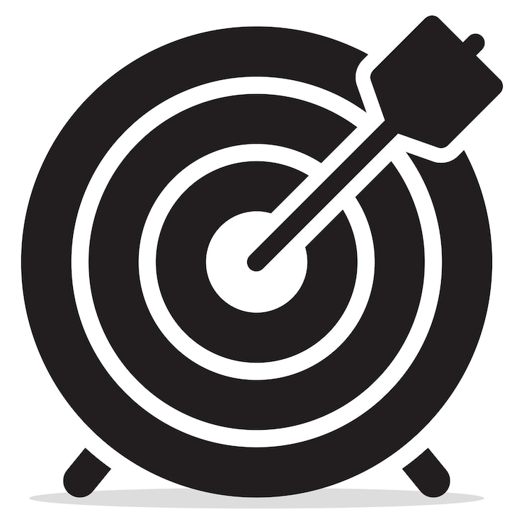 Gratis Vektor mål mål glyph stil