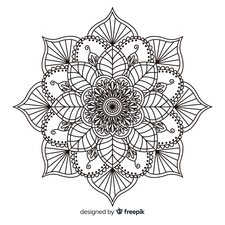 Gratis Vektor mandala background in lineal style