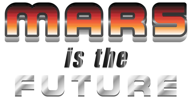 Gratis Vektor mars is the future word logo