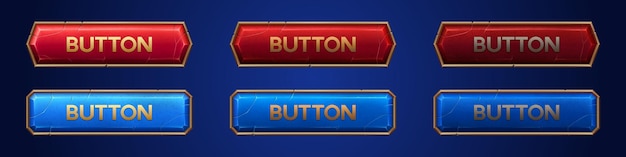 Medieval ui game sprite button with gold border