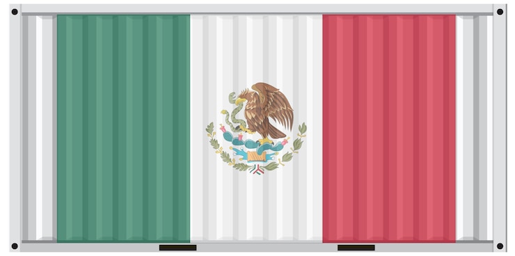 Gratis Vektor mexican flag on shipping container