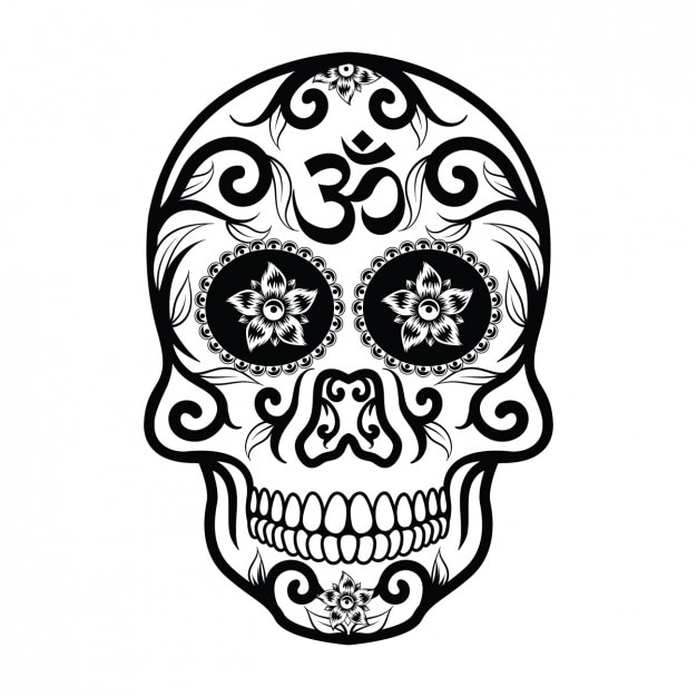 Gratis Vektor mexican skull design