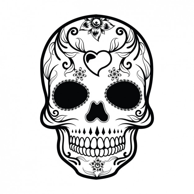 Gratis Vektor mexican skull design