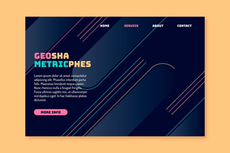Gratis Vektor minimal geometric template landing page