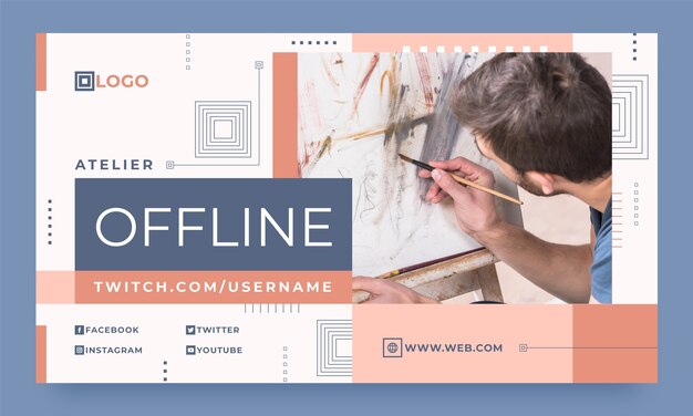 minimal painting atelier twitch background