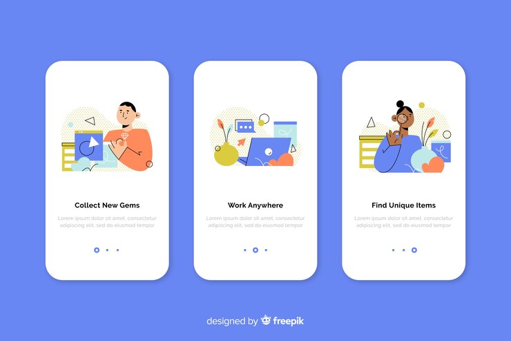 Gratis Vektor mobile app concept