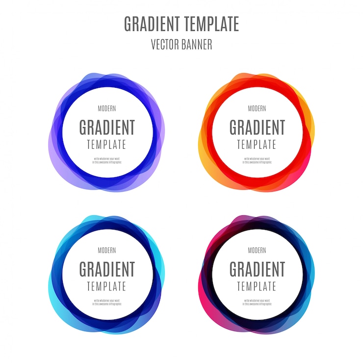 Gratis Vektor modern gradient template banner with waves