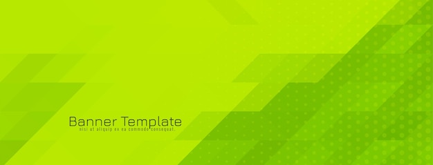 Modern green color triangular mosaic pattern banner design