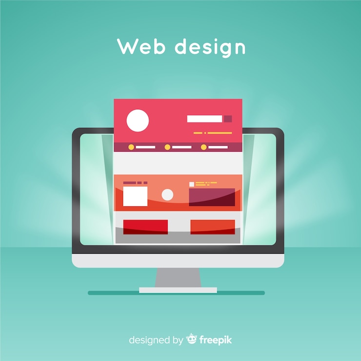 Gratis Vektor modern web design concept with flat style