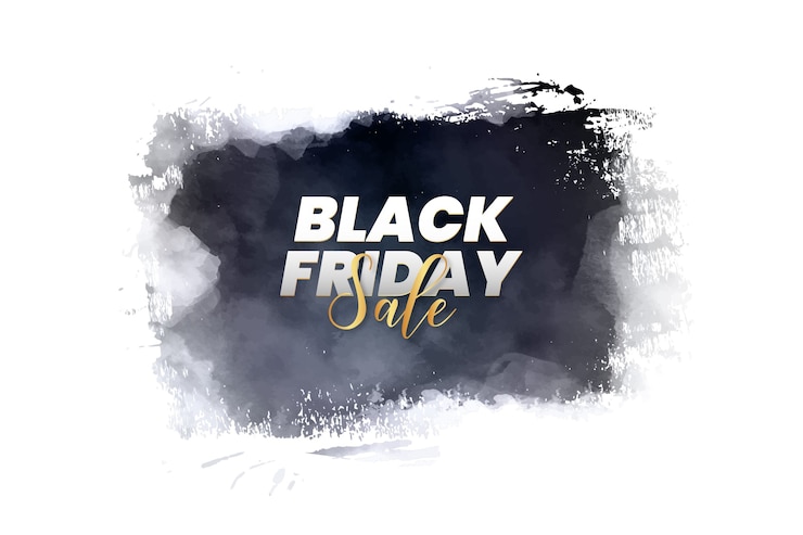 Gratis Vektor moderne black friday-banner med abstrakt penselsprut