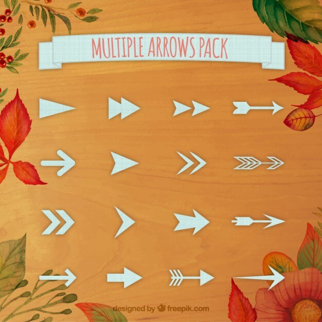 Gratis Vektor multiple arrows pack