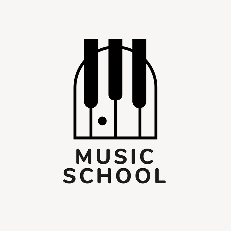 Gratis Vektor music school logo template, entertainment business branding design vector